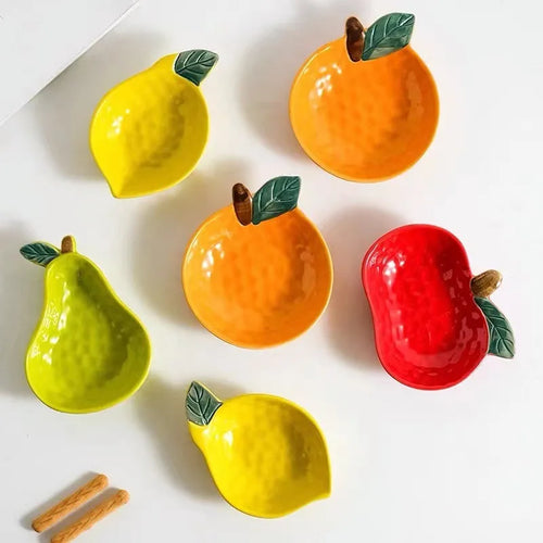 Fruit Shape Sauce Dish | Soy Ceramic Seasoning Dipping Bowl - 1 Pc