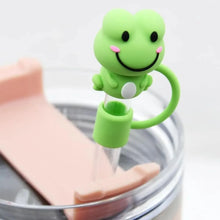 Load image into Gallery viewer, Green Frog Straw Toppers |  Cute Silicone Cap Covers - 1 Pc