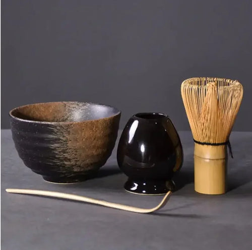 Traditional Matcha Set | Authentic Tea Whisk Bowl Tea Gift - 4 Pc