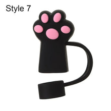 Load image into Gallery viewer, Cute Cat &amp; Paw Silicone Straw Toppers | Reusable Cup Covers - 1 Pc