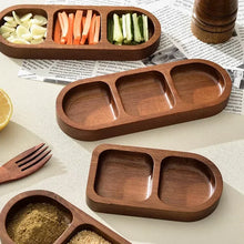Load image into Gallery viewer, Solid Wood Rectangle Rounded Japanese Seasoning Soy Sauce Tray - 1 Pc