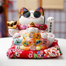 Load image into Gallery viewer, Lucky Cat Ceramic Display | Large Fortune Decoration Electric Wave Hand - 1 Pc