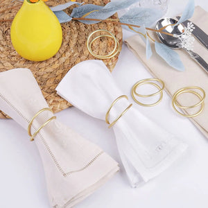 Exquisite Gold Napkin Rings | Metal Bands for Wedding Party Dinner