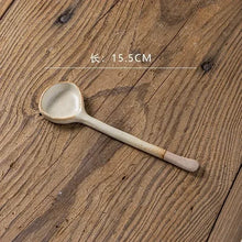 Load image into Gallery viewer, Rustic Japanese Ceramic Asian Soup Spoon | Long Handle - 1 Pc