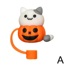 Load image into Gallery viewer, Cute Ghost Halloween Straw Toppers | Silicone Stanley Covers - 1 Pc