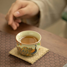 Load image into Gallery viewer, Peacock Chinese Tea Cup | Ornate Ceramic Bird - 1 Pc