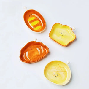 Cute Bread Pastry Sauce Dish | Soy Seasoning Dipping Bowl - 1 Pc