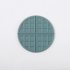 Waffle Pancake Cute Coasters | Large Silicone Mats for Drinks - 1 Pc