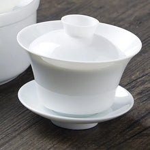 Load image into Gallery viewer, Bone China Gaiwan | White Porcelain Teapot Cup Set - 1 Pc