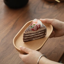 Load image into Gallery viewer, Rounded Rectangle Wooden Serving Tray | Small Brown Wood Platter - 1 Pc