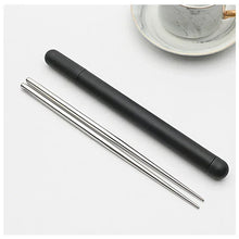 Load image into Gallery viewer, Small Tube Travel Chopsticks | Stainless Steel Portable Chopstick with Case - 1 Pair