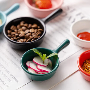 Colorful Mini Dipping Saucer with Handle | Ceramic Japanese Soy Sauce Dish - 1 Pc