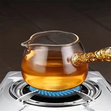 Load image into Gallery viewer, Glass Tea Dispenser with Gold Handle | Japanese Chinese Teapot - 1 Pc