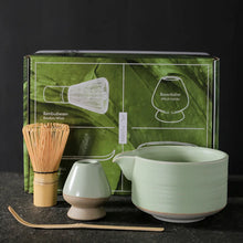 Load image into Gallery viewer, White Matcha Set with Spout | Japanese Tea Gift Set with Whisk and Scoop - 4 Pc