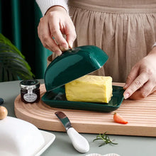 Load image into Gallery viewer, Cute Unique Ceramic Butter Dish with Lid and Butter Knife - 1 Set