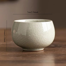 Load image into Gallery viewer, Calligraphy Chinese Tea Cup | Cracked Ceramic Teaware - 1 Pc