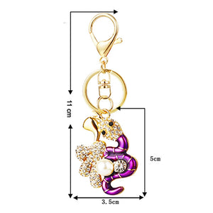 Snake Charm Zodiac Keychain | Lunar Chinese New Year Ring Gift 2025 - 1 Pc