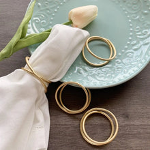 Load image into Gallery viewer, Exquisite Gold Napkin Rings | Metal Bands for Wedding Party Dinner