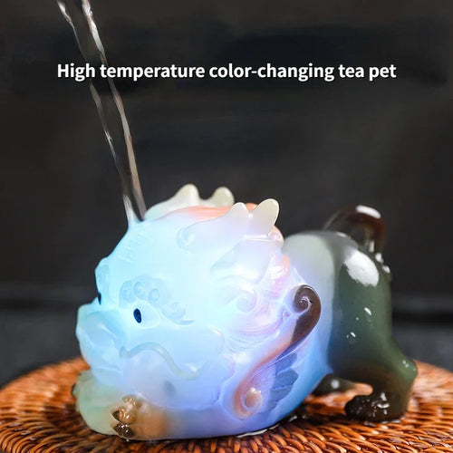 Mythical Dragon Resin Tea Pet | Color-Changing Mascot - 1 Pc