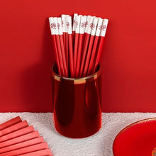 Load image into Gallery viewer, Red Dragon Chopsticks | Korean Metal Chinese Wedding Set - 5 Pairs