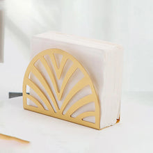 Load image into Gallery viewer, Gold Leaf Napkin Holder for Table | Square Stainless Steel Paper Holders - 1 Pc