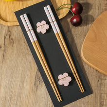 Load image into Gallery viewer, Chinese Wooden Chopsticks with Chopstick Rests | Luxury Gift - 2 Pair Set