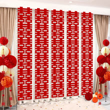 Load image into Gallery viewer, Double Happiness Red Chinese Vietnamese Wedding Decor Sign Hanging Banners - 1 Pc