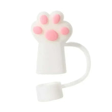 Load image into Gallery viewer, Cute Paw Straw Toppers | Cat Dog Animal Cup Straw Covers - 1/3 Pcs