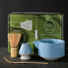 Load image into Gallery viewer, White Matcha Set with Spout | Japanese Tea Gift Set with Whisk and Scoop - 4 Pc