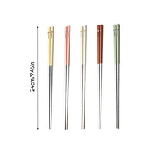 Load image into Gallery viewer, Cute Colorful Animal Korean Metal Chopsticks for Family Kids | 5 Pair Set