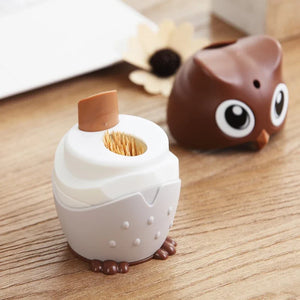 Owl Toothpick Holder | Cute Brown Animal Tooth Pick Dispenser - 1 Pc