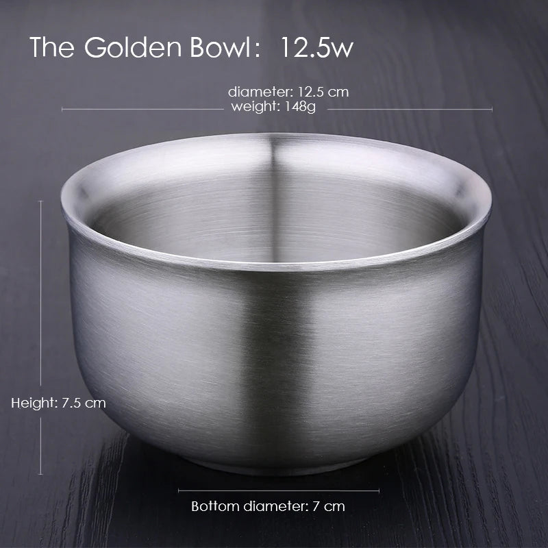 Metal Kobachi Small Bowl | Double Anti-Scalding 304 Stainless Steel Container - 1 Pc