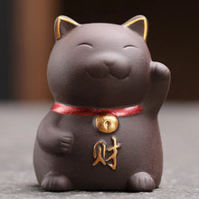 Load image into Gallery viewer, Lucky Cat Tea Pet | Purple Sand Clay for Chinese Tea Ceremony - 1 Pc