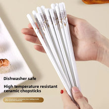 Load image into Gallery viewer, White Rose Ceramic Chopsticks | Luxury Flower Chinese Set -  10/20 Pairs