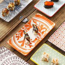 Load image into Gallery viewer, Bright Orange Sushi Plates | Japanese Ceramic Platter Dishes - 1 Pc