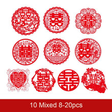 Load image into Gallery viewer, Traditional Chinese Red Wedding Stickers for Wall Door Decoration - 20 pcs