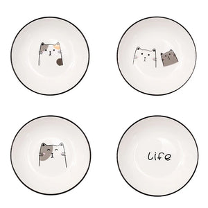 Cute Cat Soy Sauce Dish | Japanese Small Ceramic Seasoning Bowl - 1 Pc