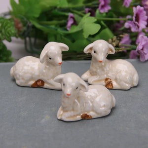 Ceramic Sheep Chopstick Rests | Cute White Animal Holder - 3 Pc Set