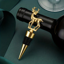 Load image into Gallery viewer, Gold Elk Wine Bottle Stoppers | Decorative Metal Preserver Cap - 1 pc