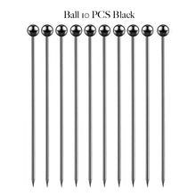 Load image into Gallery viewer, Black Cocktail Picks | Metal Toothpick Skewers - 10 Pc Set