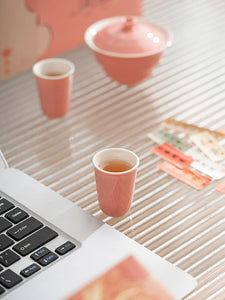 Pink Ceramic Chinese Tea Set | Cute Gong Fu Gift - 3 Pc