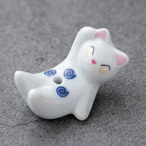 Rabbit & Cat Ceramic Incense Holder | Cute Stick Burner Holders - 1 Pc