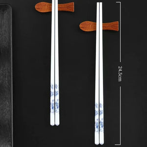 Blue & White Ceramic Chopsticks Set | Celadon Tableware - 5/10/20/30 Pairs