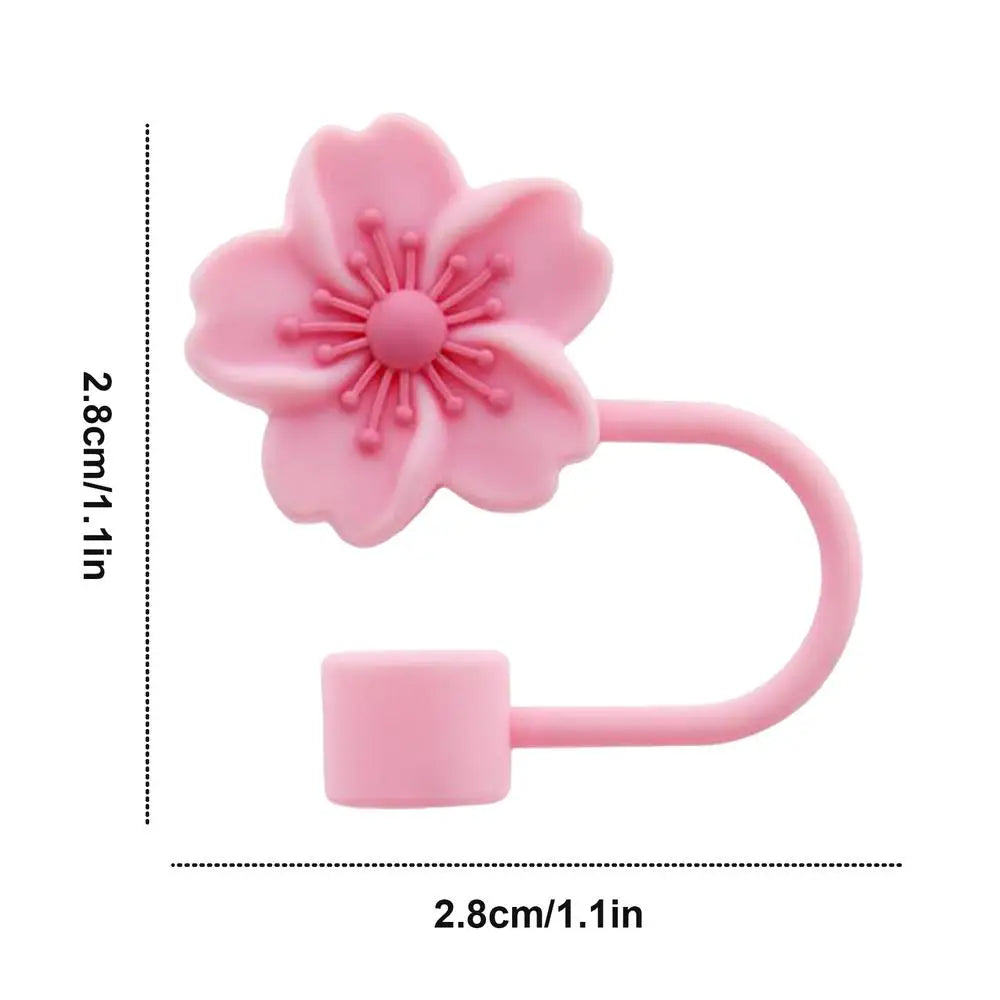 Cute Cherry Blossom Flower Straw Toppers | Sakura Straw Covers - 1 Pc