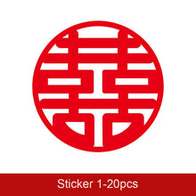 Load image into Gallery viewer, Traditional Chinese Red Wedding Stickers for Wall Door Decoration - 20 pcs