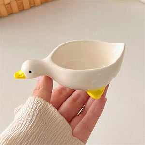 Cute Duck Soy Sauce Dish | Small Dipping Ceramic Bowls - 2 Pc Set