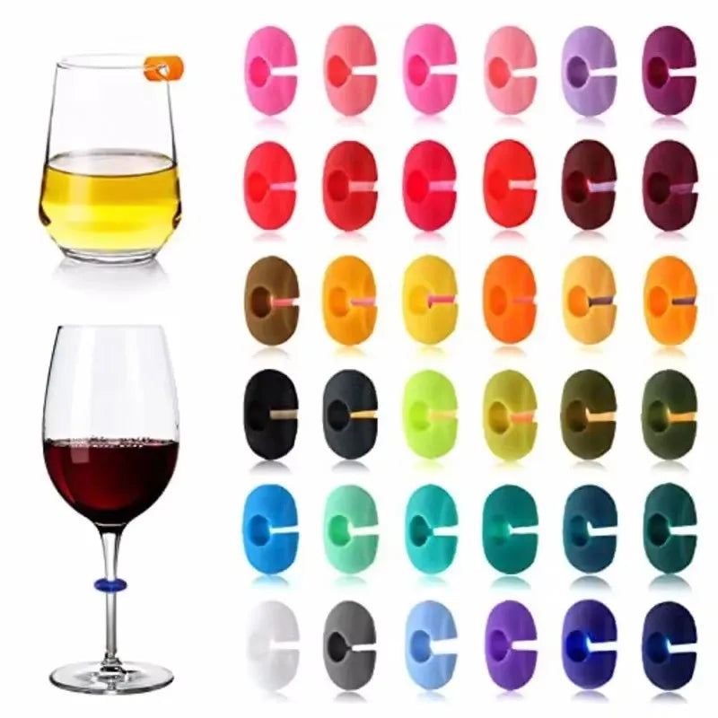 True Stem Springs Silicone Glass Charms Drink Markers For