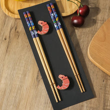 Load image into Gallery viewer, Chinese Wooden Chopsticks with Chopstick Rests | Luxury Gift - 2 Pair Set