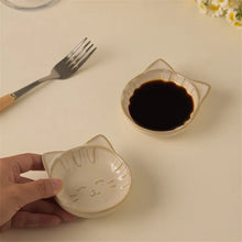 Load image into Gallery viewer, Ceramic Cat Soy Sauce Dish Set | Dipping Seasoning Small Bowl - 2 Pc