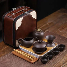 Load image into Gallery viewer, Portable Purple Clay Chinese Tea Set | Teapot  Gaiwan Travel Pot Cups - 11 Pc